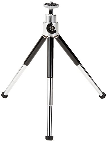 Amazon Basics Lightweight Portable Mini Travel Tripod with 360° Ball Head, Adjustable Height, Desktop, Black