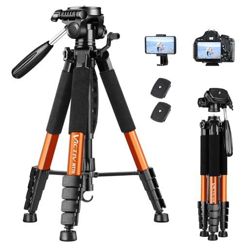 Victiv Lightweight Travel Camera Tripod, 74-Inch Aluminum Professional Stand for DSLR SLR Cell Phone, with Carry Bag